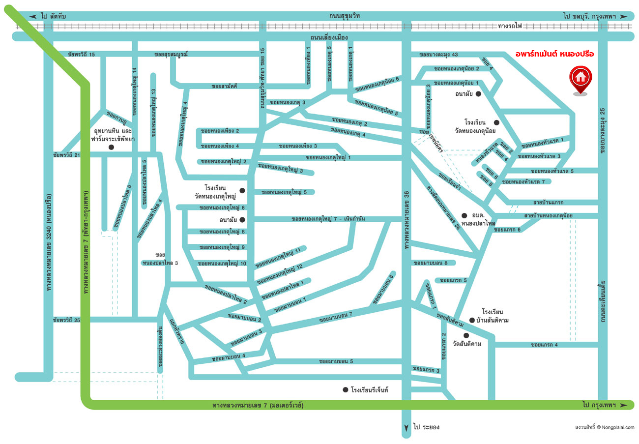 อพาร์ทเมนต์มือสอง หนองปรือ เนื้อที่ 141 ตร.ว. พื้นที่ใช้สอย 765.71 ตร.ม. ฟังก์ชัน 18 ห้องนอน 18 ห้องน้ำ เหมาะสำหรับเปิดกิจการห้องเช่า บนทำเลเดินทางสะดวก เชื่อมต่อถนนเลียบทางรถไฟ, ถนนทุ่งกลม-ตาลหมัน และใกล้จุดขึ้นมอเตอร์เวย์ "พัทยา-มาบตาพุด"